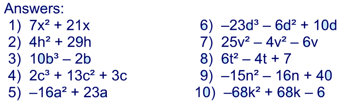 Simplifying Expressions